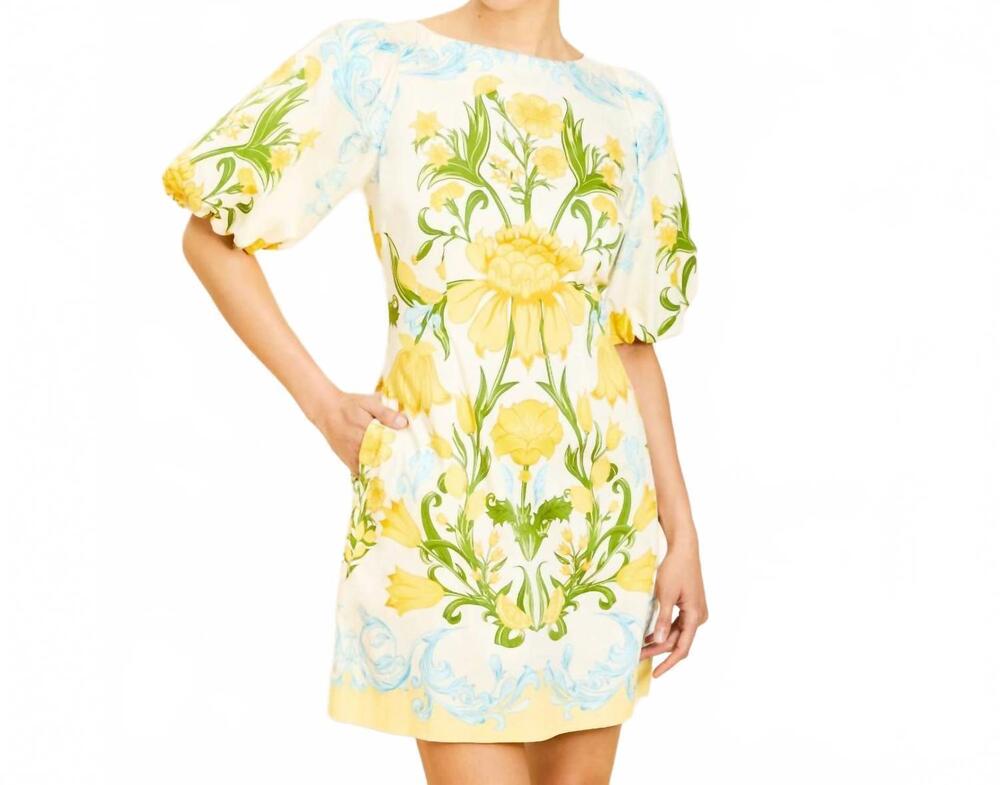 NEW MESTIZA NEW YORK donovan mini dress in lemon verbena